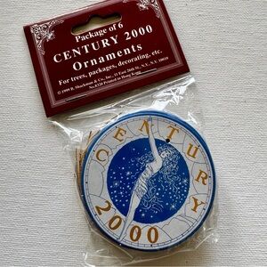 B. Shackman Set of 6 Century 2000 Ornaments - New in Package-Y2K printed in 1999